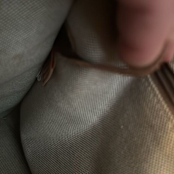Dooney & Bourke Double Pocket Canvas Tote with Leather Trim- Tan/Brown - Picture 15 of 16